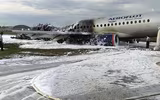 Hiện trường máy bay Superjet bốc cháy ở Moscow, ít nhất 41 người thiệt mạng