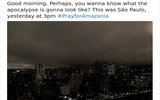 Cháy rừng Amazon: Bầu trời Brazil chìm trong khói tro, 3h chiều tối đen như giữa đêm