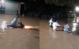 Thái Nguyên ngập lụt kỷ lục, ô tô 