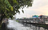 [ẢNH] TP.HCM: Triều cường dâng gây vỡ bờ bao, nước 