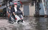 [ẢNH] TP.HCM: Triều cường dâng gây vỡ bờ bao, nước 