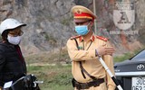 [ẢNH] Cận cảnh chốt kiểm soát Covid-19 ở tuyến tỉnh lộ đặc biệt vào Thủ đô