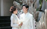 [ẢNH] ‘Nửa kia’ của các cầu thủ Việt tỏa sáng trong ngày trọng đại nhờ đâu?