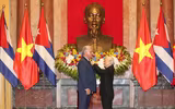 Tổng Bí thư, Chủ tịch nước Nguyễn Phú Trọng đón Chủ tịch Cuba thăm Việt Nam