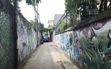 Ngõ nhỏ Hà Nội trở nên khác lạ với bức tranh tường khổng lồ sống động
