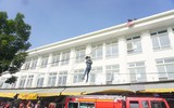 Huy động nhiều lực lượng diễn tập chữa cháy, cứu nạn tại chợ Nành xã Ninh Hiệp