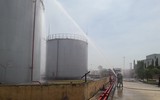 Diễn tập phương án chữa cháy bồn chứa xăng 1.000 mét khối