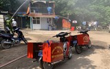 Diễn tập dập lửa, cứu người mắc kẹt tại núi Cung, phường Liễu Giai