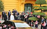 [Ảnh] Toàn cảnh lễ đón chính thức Chủ tịch Triều Tiên Kim Jong-un tại Phủ Chủ tịch