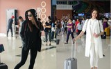Phong cách vạn người mê của Hồ Ngọc Hà và Phạm Hương ở sân bay