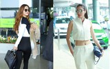Phong cách vạn người mê của Hồ Ngọc Hà và Phạm Hương ở sân bay