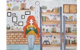 Giật mình với các bức tranh giàu tính suy tư của học sinh Hà Nội về văn hóa đọc