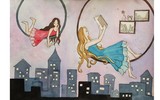 Giật mình với các bức tranh giàu tính suy tư của học sinh Hà Nội về văn hóa đọc