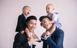 Những hình ảnh không thể ngọt ngào hơn về gia đình nhỏ của Quốc Cơ, Quốc Nghiệp