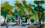 [ẢNH] Tranh về Hà Nội thời Nguyễn Tuân, Thạch Lam hút khán giả Sài Gòn