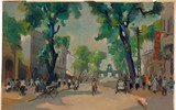 [ẢNH] Tranh về Hà Nội thời Nguyễn Tuân, Thạch Lam hút khán giả Sài Gòn