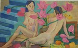 Tranh nude làm mãn nhãn người xem tại triển lãm đầu năm