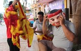 [ẢNH] Rọi đèn ô tô thắp sáng sân khấu phá cỗ Trung thu trên rẻo cao Tây Bắc