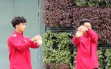 [ẢNH] ĐT Việt Nam tập nhẹ ở khách sạn, lấy lại sức sau chuyến bay dài