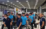 Những hình ảnh đầu tiên của U23 Việt Nam sau khi đặt chân đến Thái Lan