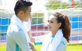 Thủ môn điển trai Nguyễn Hoài Anh tung ảnh cưới lãng mạn chụp trên sân Cẩm Phả