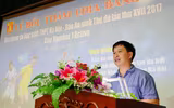 Hình ảnh lễ bốc thăm chia bảng giải bóng đá học sinh THPT Hà Nội 2017