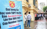 Hình ảnh lễ bốc thăm chia bảng giải bóng đá học sinh THPT Hà Nội 2017
