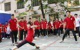 [ẢNH] Đội nắng luyện tập, chờ ngày tranh tài giải bóng đá học sinh Hà Nội 2018