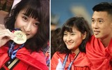 [ẢNH] Tiền vệ Huy Hùng nắm chặt tay bạn gái khi đi nhận thưởng 1 tỷ đồng
