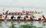 [ẢNH] Tưng bừng hội bơi chải thuyền rồng Hà Nội đầu xuân Kỷ Hợi
