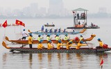 [ẢNH] Tưng bừng hội bơi chải thuyền rồng Hà Nội đầu xuân Kỷ Hợi