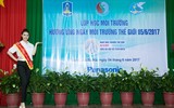 Hoa hậu Biển Thùy Trang đạp xe kêu gọi bảo vệ môi trường
