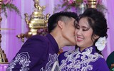 Lê Phương và chồng trẻ không ngừng thể hiện tình yêu tại lễ cưới