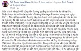 NTK Đỗ Trịnh Hoài Nam mang nón dát vàng sang Úc
