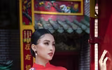 Hoa hậu Tiểu Vy khoe sắc trong trang phục áo dài đón Tết