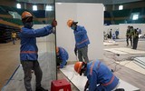 Hình ảnh mới nhất về bệnh viện dã chiến 300 giường điều trị Covid-19 đang hoàn thiện ở Đà Nẵng