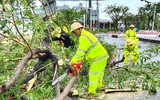 Lực lượng Công an toàn lực hỗ trợ người dân khắc phục hậu quả của bão Noru
