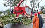 Lực lượng Công an toàn lực hỗ trợ người dân khắc phục hậu quả của bão Noru