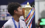 Cầu thủ Viettel phấn khích ăn mừng chức vô địch U17 quốc gia