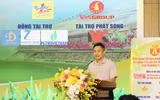 Toàn cảnh lễ bốc thăm chia bảng Giải bóng đá học sinh THPT Hà Nội 2025
