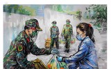 Hình ảnh anh bộ đội cụ Hồ qua nét vẽ của họa sĩ Lê Sa Long