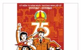 Hình ảnh về mẹ Thứ, mẹ Suốt-người mẹ anh hùng được tái hiện trong tranh cổ động về đề tài thương binh, liệt sĩ