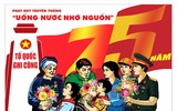 Hình ảnh về mẹ Thứ, mẹ Suốt-người mẹ anh hùng được tái hiện trong tranh cổ động về đề tài thương binh, liệt sĩ
