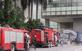 Toàn cảnh diễn tập phương án giải cứu nạn nhân vụ cháy nổ trong trường học
