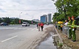 Hình ảnh đẹp lực lượng Công an phường Từ Liêm bảo đảm an ninh sự kiện lễ sơ duyệt sự kiện A80