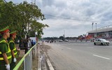 Hình ảnh đẹp lực lượng Công an phường Từ Liêm bảo đảm an ninh sự kiện lễ sơ duyệt sự kiện A80