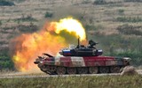 [ẢNH] ‘Chiến tăng đỏ’ của đội Nga xuất sắc nhưng lại thiếu thuyết phục ở Tank Biathlon