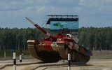 [ẢNH] ‘Chiến tăng đỏ’ của đội Nga xuất sắc nhưng lại thiếu thuyết phục ở Tank Biathlon