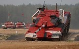 [ẢNH] Dù cố hết sức song xe tăng quốc bảo Trung Quốc vẫn thua Nga tại Tank Biathlon
