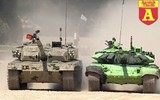 [ẢNH] Dù cố hết sức song xe tăng quốc bảo Trung Quốc vẫn thua Nga tại Tank Biathlon